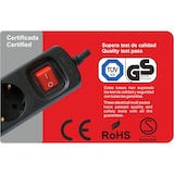 thumbnail of Regleta enchufe con 4 tomas con interruptor, Negro, 4 Enchufes, Cable de 1,5 metros, Protección Infantil, Toma de tierra con protección sobretensiones
