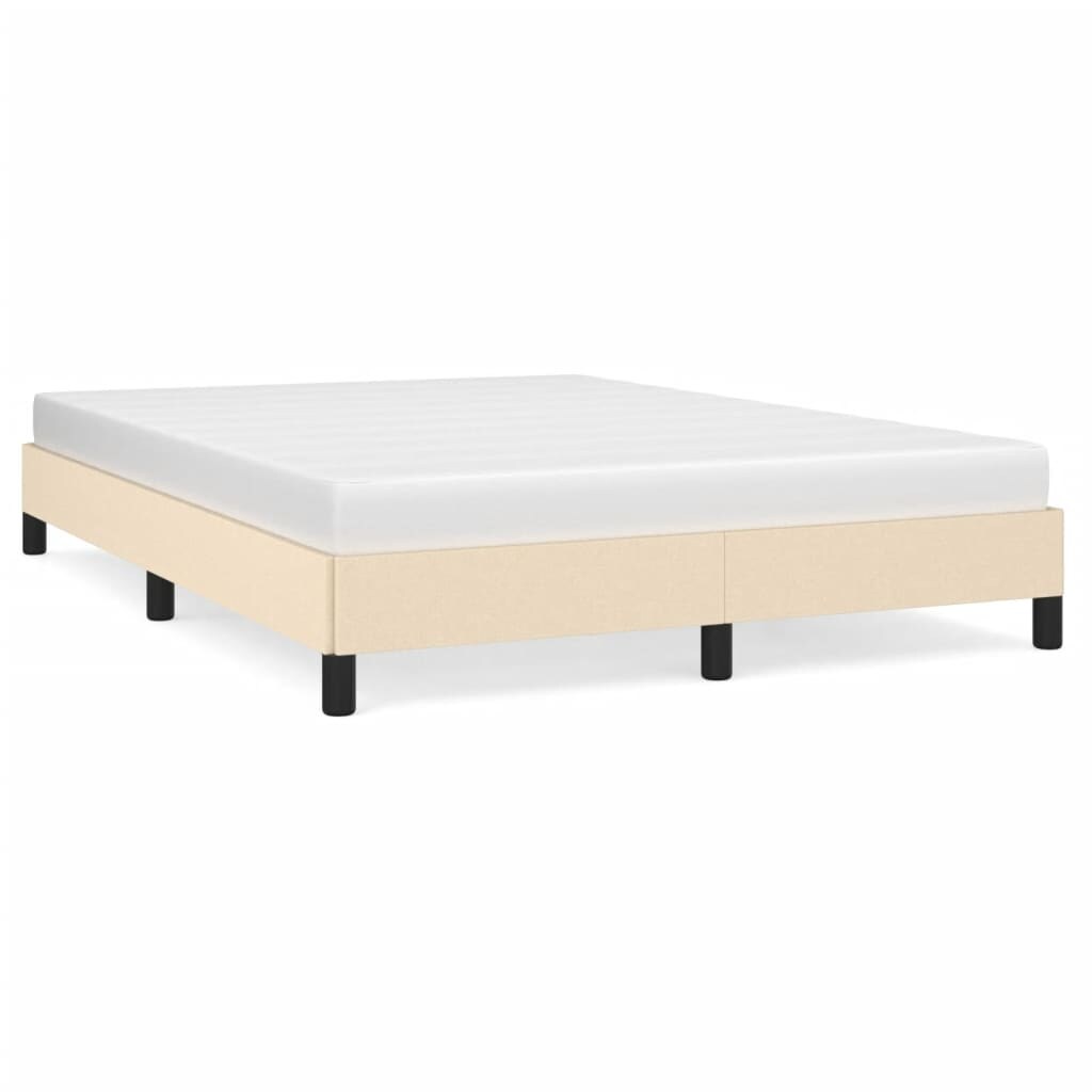 vidaXL Bedframe zonder matras stof crèmekleurig 140x200 cm