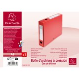 thumbnail of Exacompta - Réf. 59635E - Carton de 10 boites d'archives à pression Dos 60 mm polypropylène 7/10e Opaque - A4 - Rouge