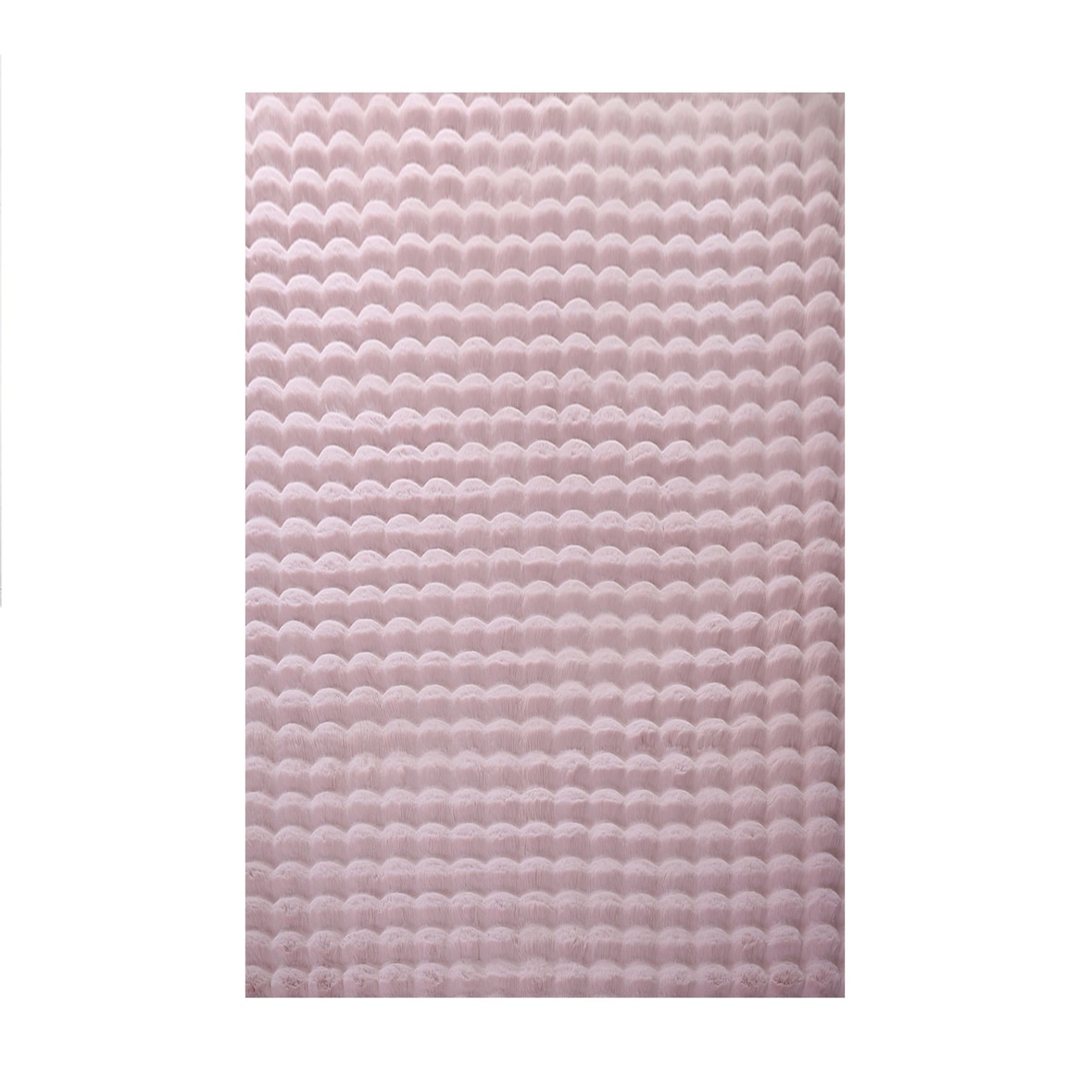 Carpetsale24 Teppich Läufer 80x250 cm Rosa, Flauschiger Kunstfell Teppich in Felloptik mit Bubble-Design, Super Weich, Plüschig für Wohnzimmer
