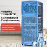 thumbnail of Retro-Kühlschrank Doppeltür 92L Kühlvolumen 28L Gefrierfach 45dB Rot 105x41x45 cm LED-Beleuchtung kompakt
