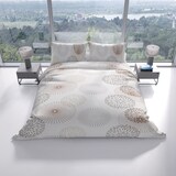 thumbnail of Bettwäsche 135x200 cm Winter Set Fleece Kreise Beige Weiß Grau flauschig warm 4 teilig