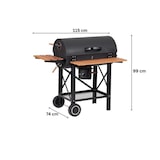thumbnail of Tarrington House Barbacoa de carbón Louisiana, superficie de asado 71 x 35 cm, estantes laterales abatibles, móvil, acero/madera, negro