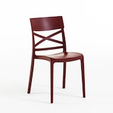 thumbnail of Set 6 Chaises en polypropylène avec fibre de verre empilables pour extérieur et jardin, bar et restaurant, cuisine design moderne - MARTINA - Merlot