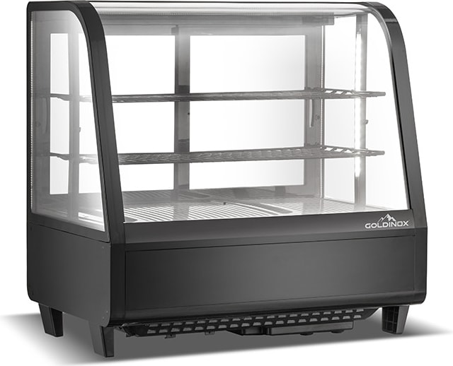 Positive Theken-Kühlvitrine Schwarz 100 Liter Full Black PREMIUM - GOLDINOX