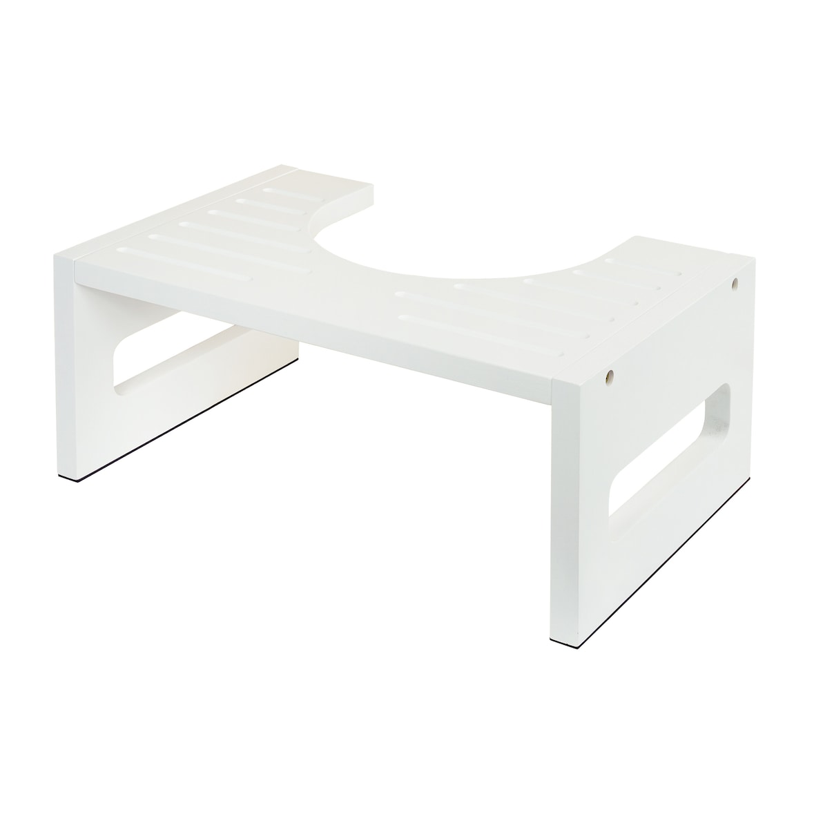 Relaxdays Toilettenhocker, Stuhlgang Unterstützung, WC Hocker für Erwachsene, Bambus, HxBxT: 18,5 x 43,5 x 28 cm, weiß