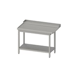 thumbnail of Stalgast Edelstahl Ablauftisch, Korbführung mit Gefälle, mit Grundboden 1300x750x880 mm, Anbauseite links, mit Aufkantung, verschweißt