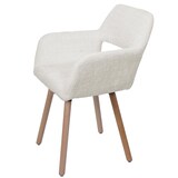 thumbnail of Décoshop26 -Silla de comedor tapizada con reposabrazos de tela chenilla color crema y patas de madera de haya 04_0009843