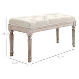 thumbnail of Taburete para Pie de Cama Tapizado en Tela con Asiento Acolchado y Patas de Madera Banqueta Vintage para Dormitorio Recibidor Salón 80x40x43 cm