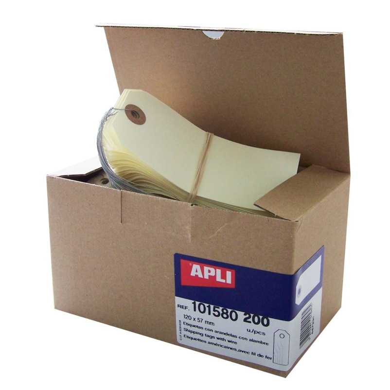 Boîte de 200 étiquettes américaines 120x57 mm, avec fil de fer