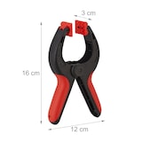 thumbnail of Relaxdays Klemmzwingen 8er Set, 7cm Spannweite, 13kg Spannkraft, rutschfeste Griffe, rotierbare Klemmbacken, schwarz/rot
