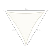 thumbnail of Outsunny Vela de Sombra Triangular 5x5x5 m Toldo Vela de Poliéster com Proteção UV Aneis em Forma de D e Cordas para Jardim Pátio Piscina Creme