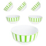 thumbnail of Split grün 6x Müsli-Schale Ø14cm 400ml Porzellan 6 Pers Dessertschüssel Streifen