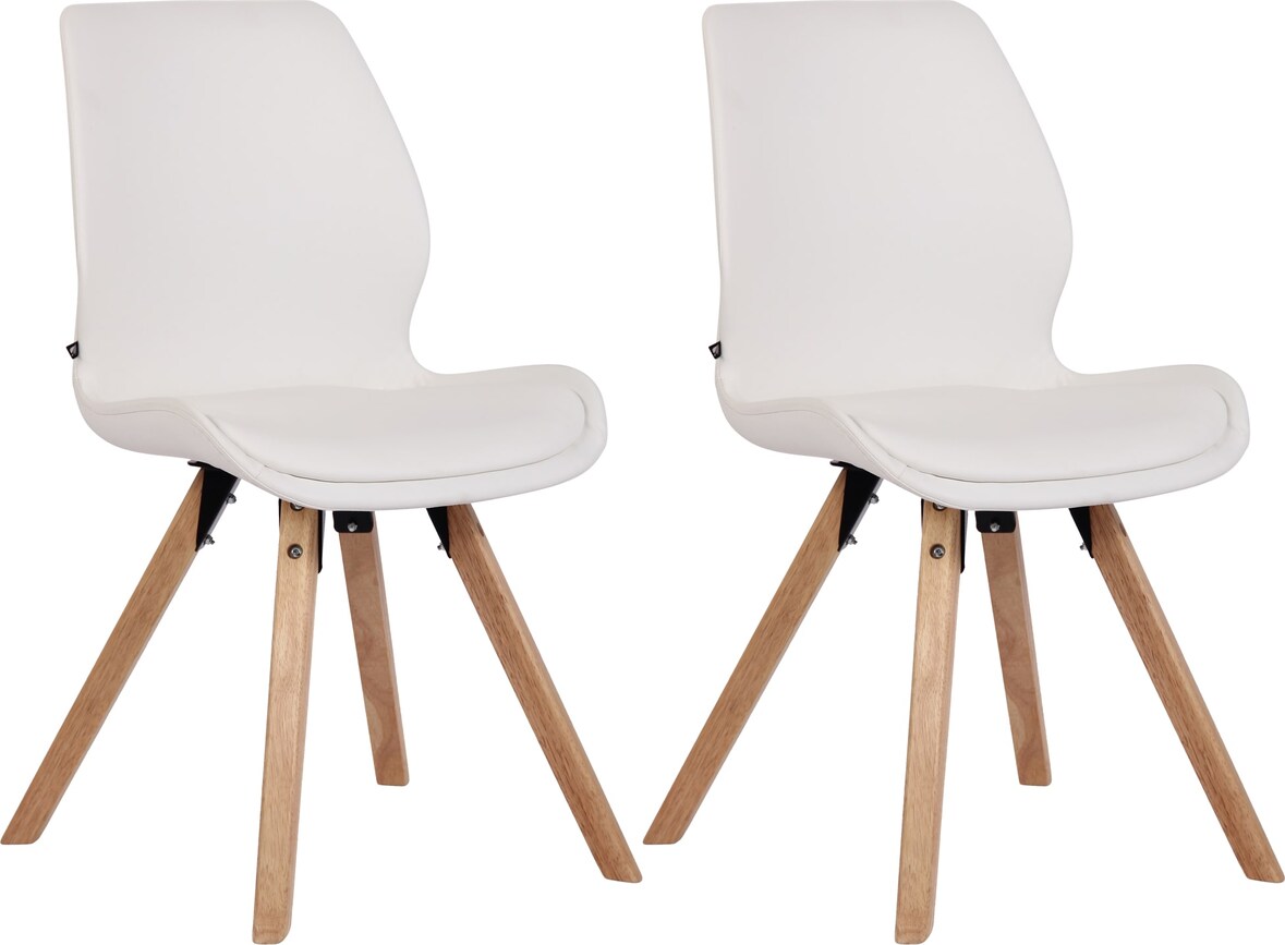 CHEFGASTRO 2er-Set Esszimmerstuhl MALIBU Kunstleder HxBxT 87,5x49x58cm Weiß Küchenstuhl