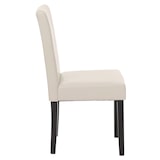 thumbnail of Set van 6 eetkamerstoelen Keukenstoel Littau ~ leer, wit, donkere poten