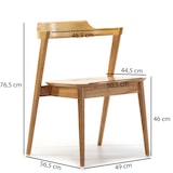 thumbnail of Pack 2 chaises Venus, Couleur Chêne, Bois Massif, 58 cm x 57,5 cm x 76 cm