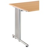 thumbnail of PROREGAL Schreibtisch Mauno | Ahorn | BxT 180x80cm | Arbeitshöhe 72cm | höhenjustierbar 0-10 mm | C-Fuß-Gestell Silber | Bürotisch