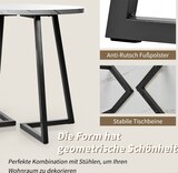 thumbnail of Essgruppe 80x80x75 cm Rundtisch mit 4 Samtstühlen Mehrfarbig Marmoroptik MDF Tischplatte Metallgestell verstellbare Füße modern