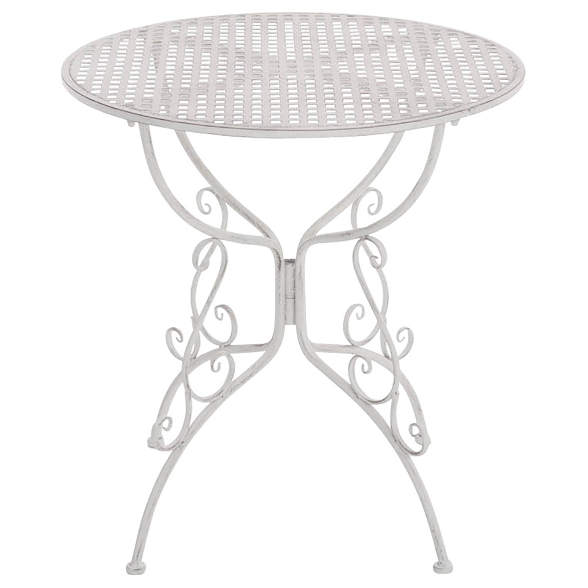 Mesa de jardim Amanda, Ø 70 cm branco antigo.