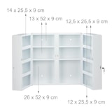 thumbnail of Relaxdays Medizinschrank XXL, 2-türiger Medikamentenschrank, Stahl, 11 Fächer, abschließbar, 53 x 52,5 x 19,5 cm, weiß