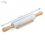 thumbnail of Intirilife Nudelholz aus Marmor mit Ablage in Weiß - 46.5 cm - Teigrolle, Backrolle, Wellholz, aus natürlichem Marmor