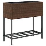 thumbnail of vidaXL Pflanzkübel mit Ablage Braun Poly Rattan
