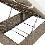 thumbnail of Lettino Prendisole In Polyrattan Marrone E Bianco Crema