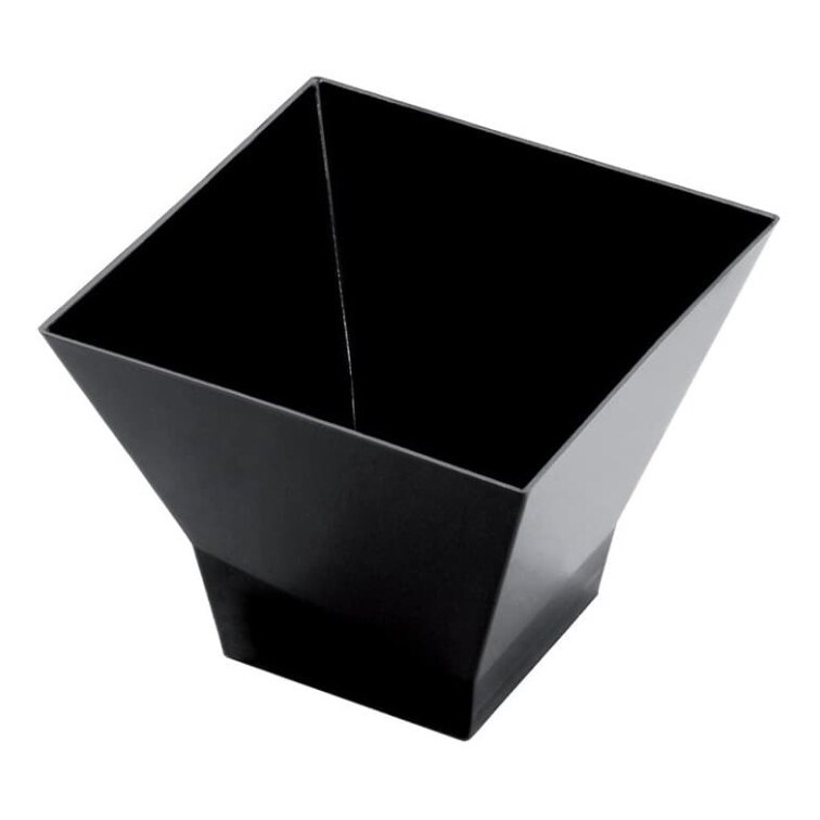 MONOUSO - Mehrweg Fingerfood-Becher aus PS "Pagode" Schwarz 120ml (500 Stück)