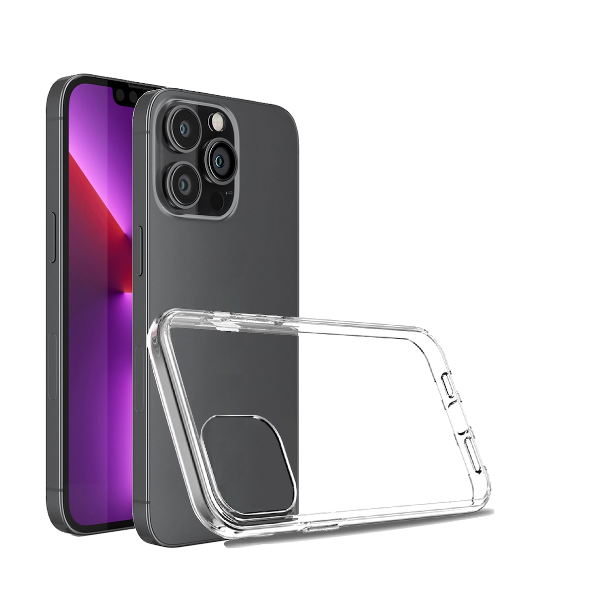 MobileKing Transparente Handyhülle für iPhone 13 Pro - Backcover, TPU, Stoßdämpfend - MBK106
