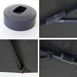 thumbnail of Décoshop26 - Professionele restaurantparasol voor tuinterras 3x3m (Ø4,24m) draaibaar polyester aluminium/staal 23kg antraciet met 04_0003444