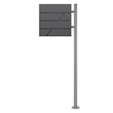 thumbnail of ECD Germany Standbriefkasten Edelstahl Silber – Briefkasten mit Zeitungsfach & Pfosten, freistehend, Anthrazit pulverbeschichtet,