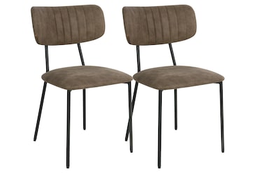 METRO PROFESSIONAL Chaise de restaurant rembourrée Estraya (lot de 2), acier/polyester, beige
