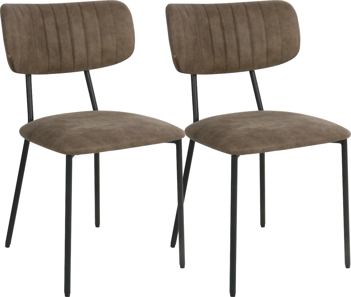 METRO PROFESSIONAL Chaise de restaurant rembourrée Estraya (lot de 2), acier/polyester, beige