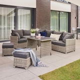 thumbnail of HOME DELUXE - Polyrattan Sitzgruppe BAHIA- inkl. Hocker, Tisch mit Glasplatte und Sitzpolster I Loungemöbel, Outdoor Sofa, Garten- & Balkonmöbel