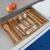thumbnail of Relaxdays Besteckkasten, ausziehbar, Bambus Schubladeneinsatz, HBT 5,5x39x35,5 cm, Besteckeinsatz für Schubladen, natur