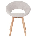 thumbnail of Eetkamerstoel Palermo III, stoel keukenstoel, retro jaren 50 design ~ textiel, crème/grijs