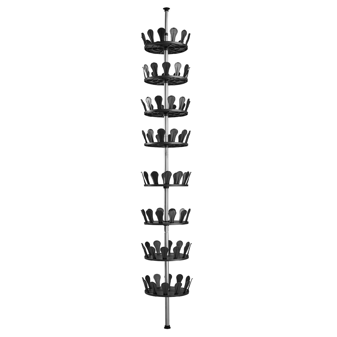 tectake Carrusel para zapatos 26,5x100-300cm, sitio para 48 pares de zapatos 300 x 26,5 cm Negro