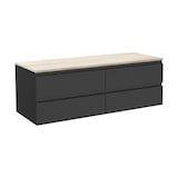 thumbnail of Meuble double vasque 120cm avec plan bois SORRENTO Noir