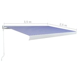 thumbnail of vidaXL Manuelle Kassetten-Markise 350x250 cm Blau und Weiß