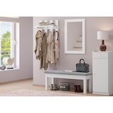 thumbnail of Sitzbank Küchenbank Kiefer weiß massiv Holzbank Polsterbank 120x40, grau 90.71-39WP21