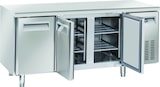 thumbnail of Cool Head Edelstahl-Kühltisch mit 3 Türen. Automatisches Auftauen. Temperatur -2°C/+8°C.  Misst 180x70x85h cm. Cool Head QR3100