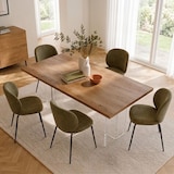 thumbnail of Rechteckiger Tisch 160x80 cm mit Melamin-Oberfläche und transparenten Acrylbeinen, zeitgenössisches Design, für Esszimmer oder Büro – Elio/Holz