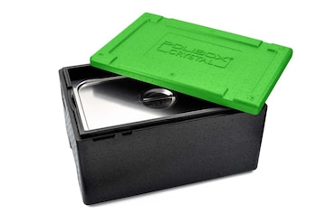 Polibox Contenitore isotermico Crystal 540x340x240 mm GN 240 PPE Verde