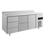 thumbnail of Gastro Kühltisch 1 Tür rechts 2/3 Schubladen mittig&links Umluftkühlung Aufkantung,1865x700x850mm -2/+8°C 474L