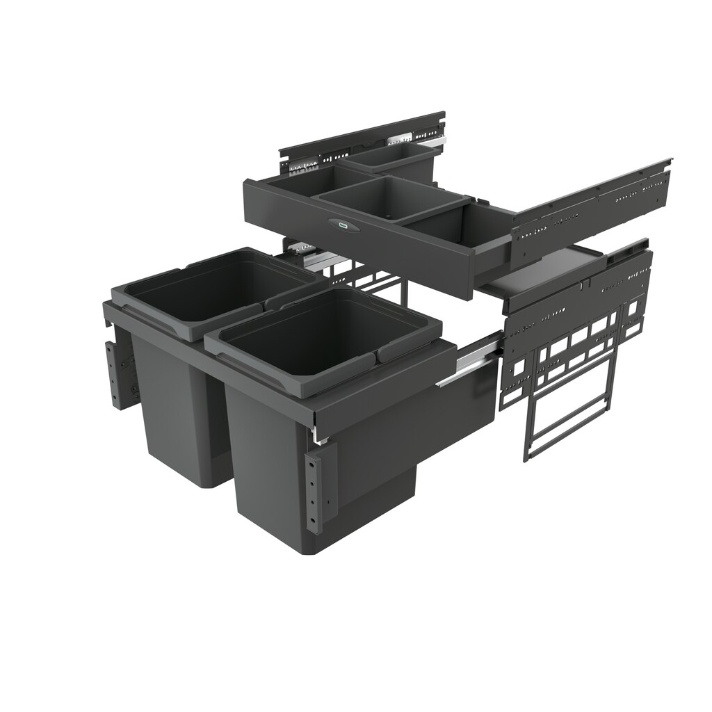 NABER Cox® Base 360 K/600-2 mit Base-Board Abfallsystem Vollauszug, 2x15,5 L