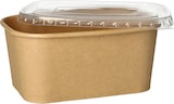 thumbnail of 300 Verpackungsbecher, Pappe `pure`, rechteckig, 1000 ml, 7,5 x 17,3 x 12,3 cm, braun, `100% Fair`