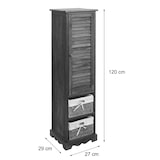 thumbnail of Badkamer ladekast HWC-H20, badkamermeubel badkamerplank, 120x27x29cm massief hout ~ shabby bruin