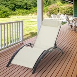 thumbnail of Outsunny Tumbona Reclinable con Respaldo Ajustable Reposacabezas Extraíble Aluminio Beige