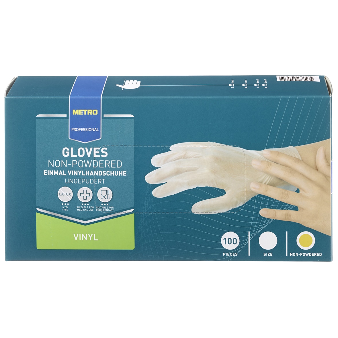 METRO Professional Vinyl Handschoenen Ongepoederd Maat XL - 100 stuks