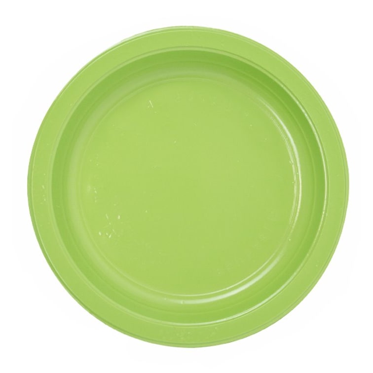 MONOUSO - Plastikteller PS Wiederverwendbar Flach Limettengrün 165mm (450 Stück)